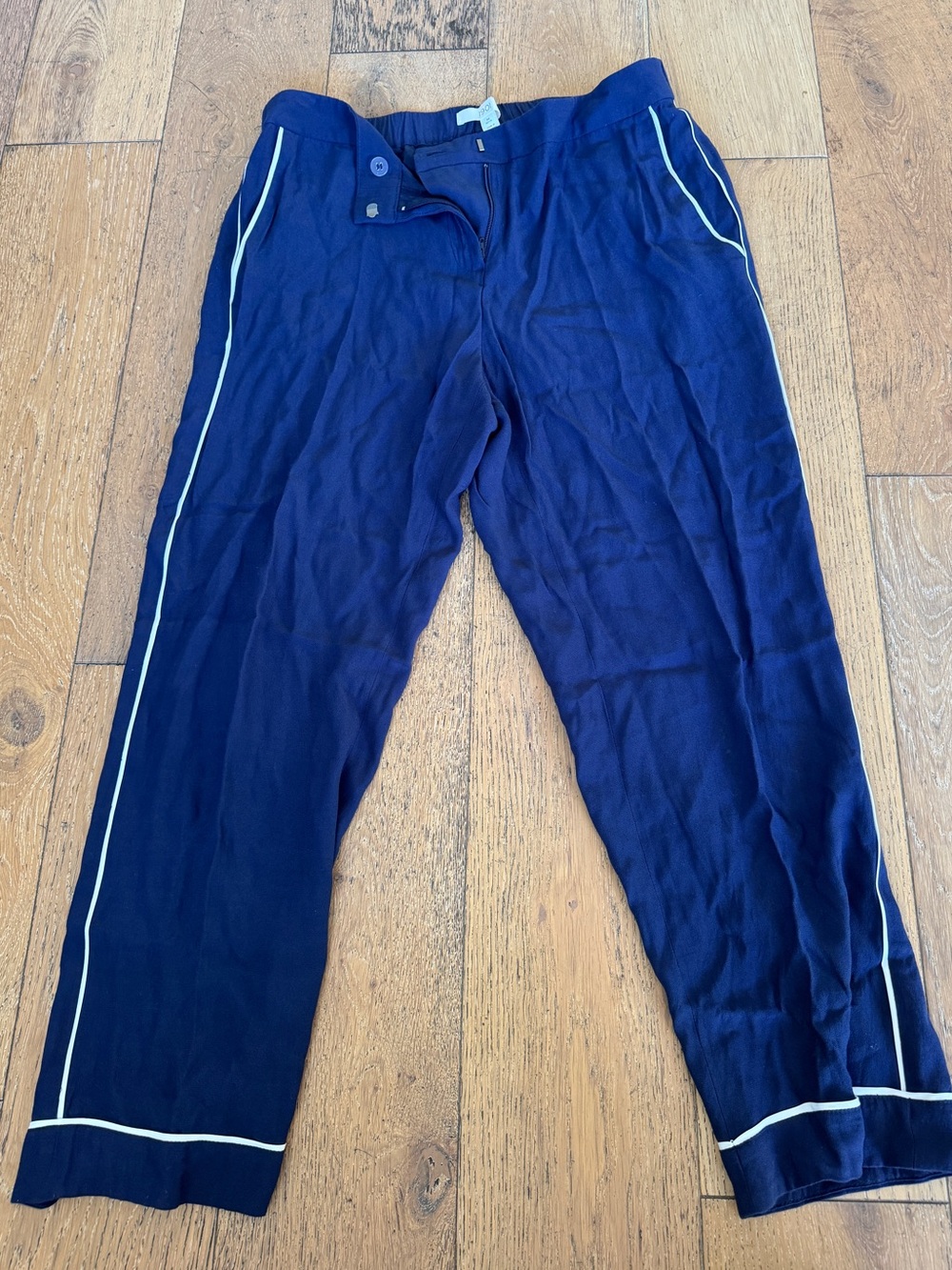 Navy 1901 Straight Leg Ankle Pants
